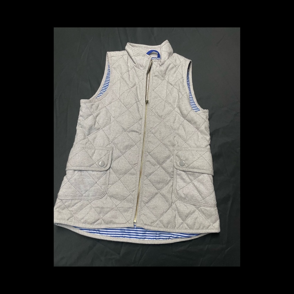 Old Navy Vest Youth X-LARGE Gray Full Zip Regular Quilted